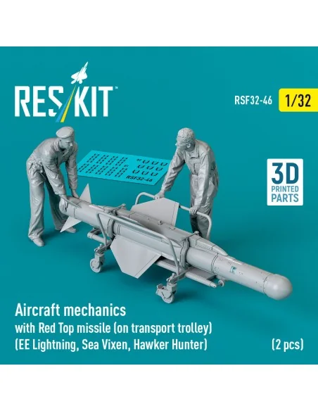 Aircraft mechanics with Red Top missile (on transport trolley) (EE ...