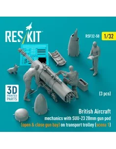 British Aircraft mechanics with SUU-23 20mm gun pod (open & close g... 2