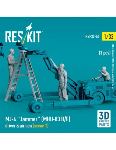 MJ-4 Jammer (MHU-83 B/E) driver & airmen (scene 1) (3 pcs) (3D Prin...