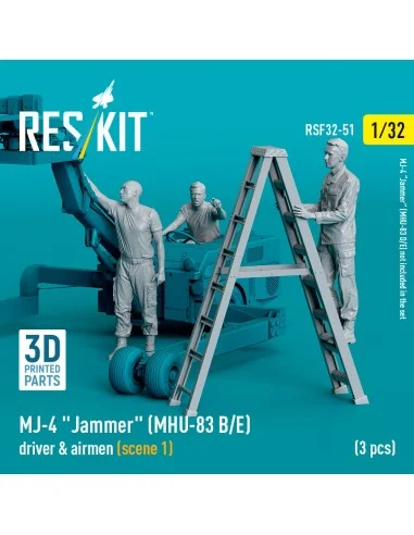 MJ-4 Jammer (MHU-83 B/E) driver & airmen (scene 1) (3 pcs) (3D Prin...