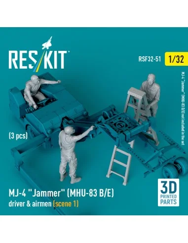 MJ-4 Jammer (MHU-83 B/E) driver & airmen (scene 1) (3 pcs) (3D Prin...