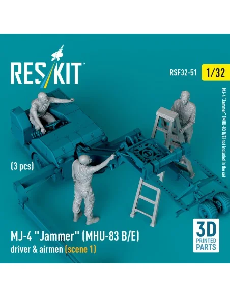 MJ-4 Jammer (MHU-83 B/E) driver & airmen (scene 1) (3 pcs) (3D Prin...