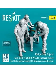 Red jerseys (3 pcs) with AERO 21A (MHU-191A/M) transport trolley fo... 2