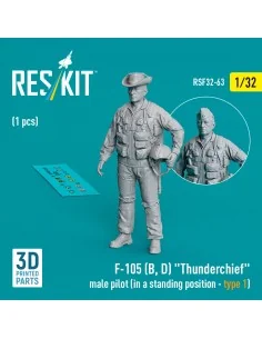 F-105 (D, F, G) Thunderchief male pilot (in a standing position - t...