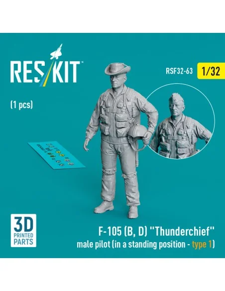 F-105 (D, F, G) Thunderchief male pilot (in a standing position - t...