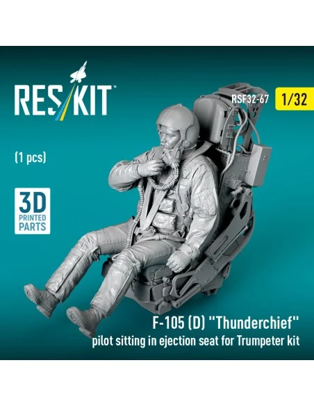 F-105D Thunderchief pilot sitting in ejection seat for Trumpeter ki...