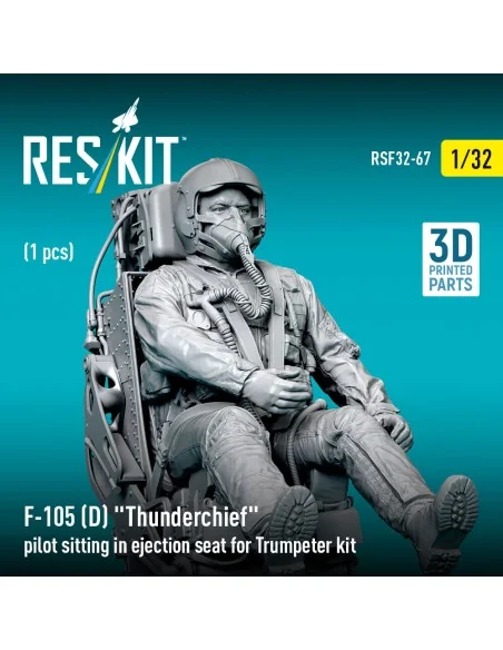 F-105D Thunderchief pilot sitting in ejection seat for Trumpeter ki...
