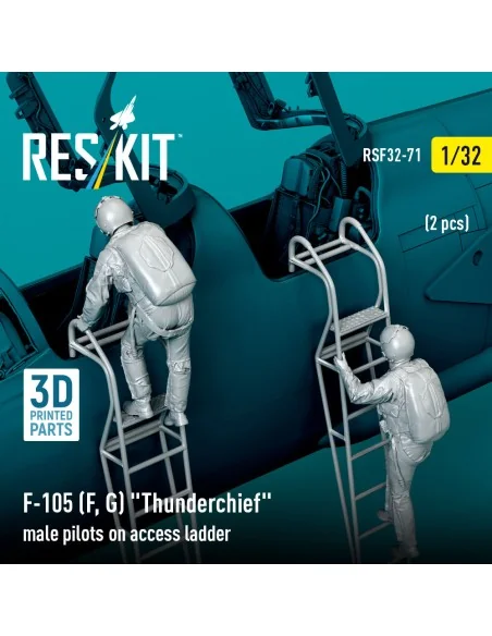 F-105 (F, G) Thunderchief male pilots on access ladder (2 pcs) (3D ...