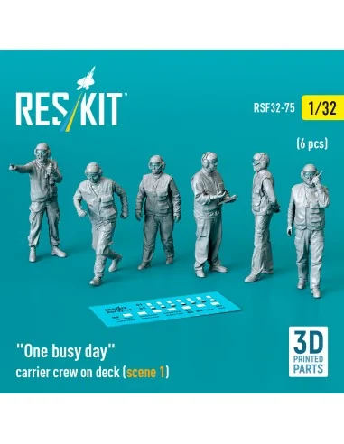 One busy day carrier crew on deck (scene 1) (6 pcs) (3D Printed), 1...