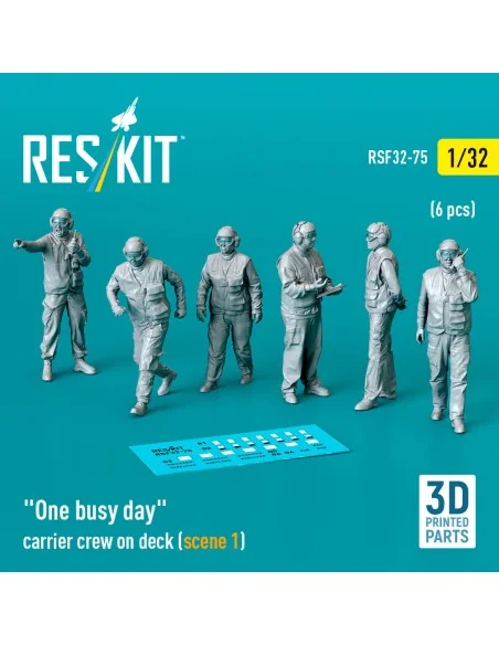 One busy day carrier crew on deck (scene 1) (6 pcs) (3D Printed), 1...