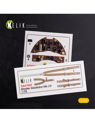 Gloster Gladiator Mk.II interior 3D decals for ICM kit, 1/32 - Keli...