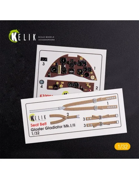 Gloster Gladiator Mk.II interior 3D decals for ICM kit, 1/32 - Keli...
