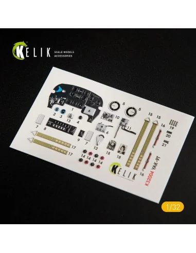 Yak-9T interior 3D decals for ICM kit, 1/32 - Kelik K32004