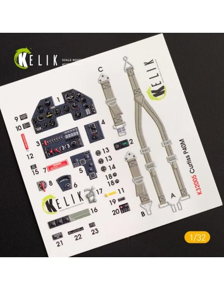 P-40M interior 3D decals for Trumpeter kit, 1/32 - Kelik K32005