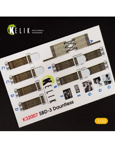 SBD-3 Dauntless interior 3D decals for Trumpeter kit, 1/32 - Kelik ...