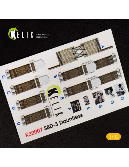 [NO_DESC] SBD-3 Dauntless interior 3D decals for Trumpeter kit, 1/3...