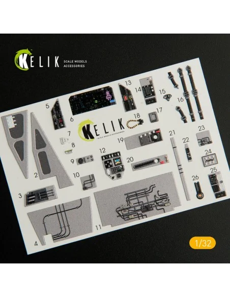 F-35C interior 3D decals for Trumpeter kit, 1/32 - Kelik K32009