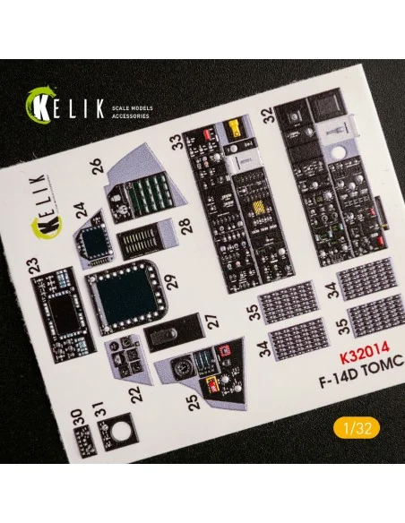 F-14D Super Tomcat - Interior 3D Decal for Trumpeter kit, 1/32 - Ke...