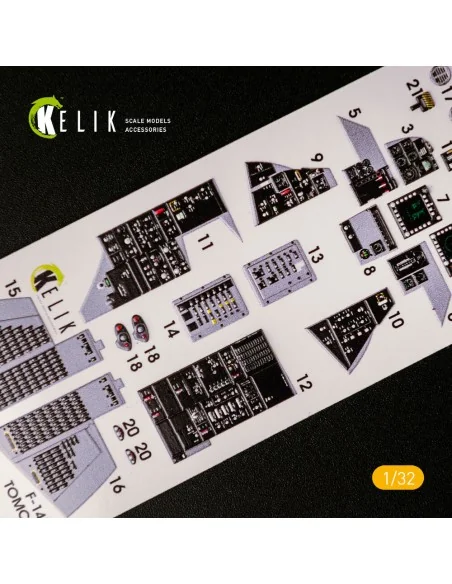 F-14D Super Tomcat - Interior 3D Decal for Trumpeter kit, 1/32 - Ke...