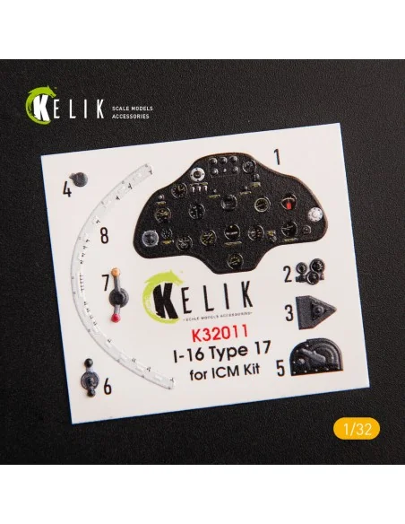 I-16 type 17 - Interior 3D Decal for ICM kit, 1/32 - Kelik K32011
