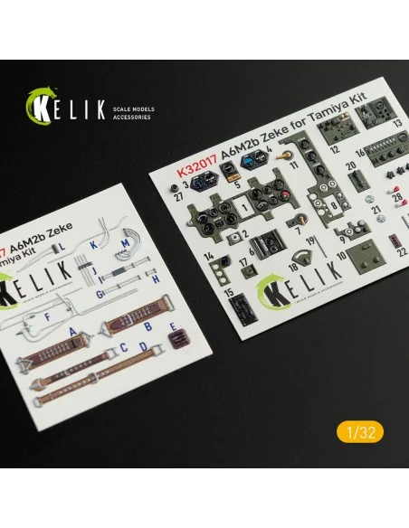 A6M2B Zeke - Interior 3D Decal for Tamiya kit, 1/32 - Kelik K32017