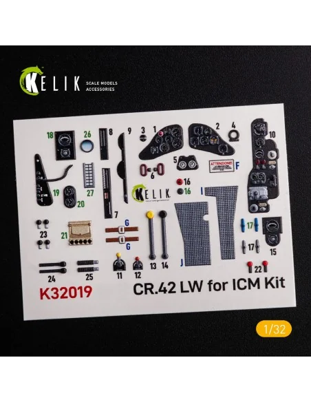 CR.42 LW - Interior 3D Decal for ICM kit, 1/32 - Kelik K32019