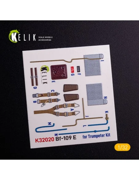 BF-109 E - Interior 3D Decal with 3D printed parts for Trumpeter ki...