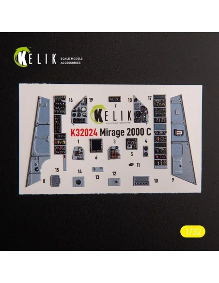 Mirage 2000C - interior 3D decals for Kitty Hawk/Zimi models kit, 1...