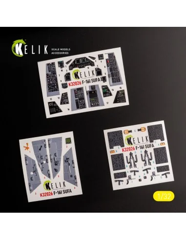 F-16I Sufa - interior 3D decals for Academy kit, 1/32 - Kelik K32026