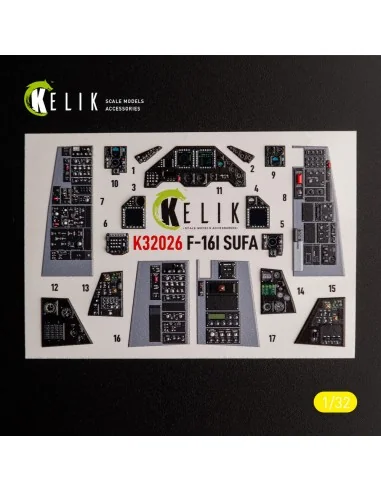 [NO_DESC] F-16I Sufa - interior 3D decals for Academy kit, 1/32 - K...