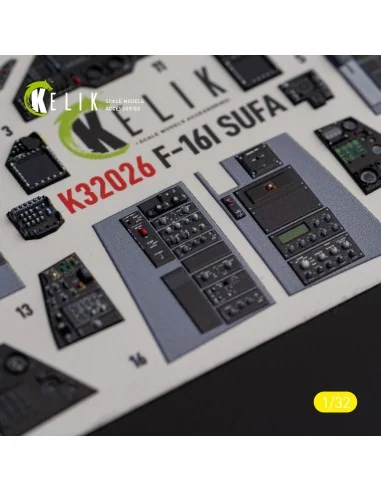 F-16I Sufa - interior 3D decals for Academy kit, 1/32 - Kelik K32026