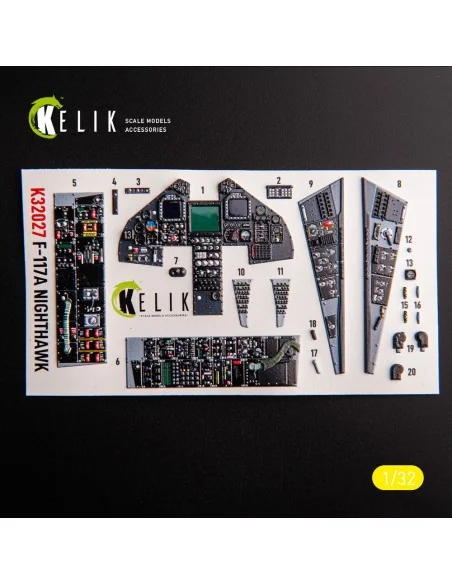 F-117A - Type 1 interior 3D decals for Trumpeter kit, 1/32 - Kelik ...