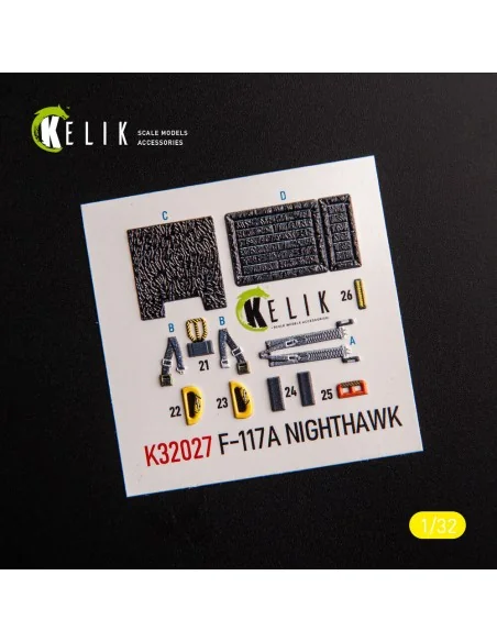F-117A - Type 1 interior 3D decals for Trumpeter kit, 1/32 - Kelik ...
