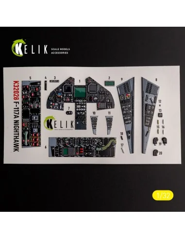 F-117A - Type 2 interior 3D decals for Trumpeter kit, 1/32 - Kelik ...
