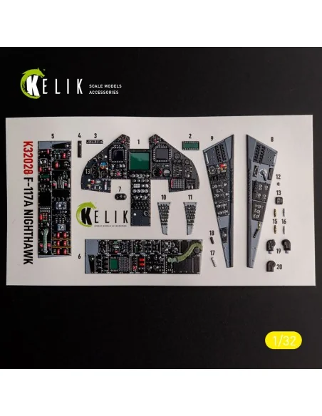 F-117A - Type 2 interior 3D decals for Trumpeter kit, 1/32 - Kelik ...