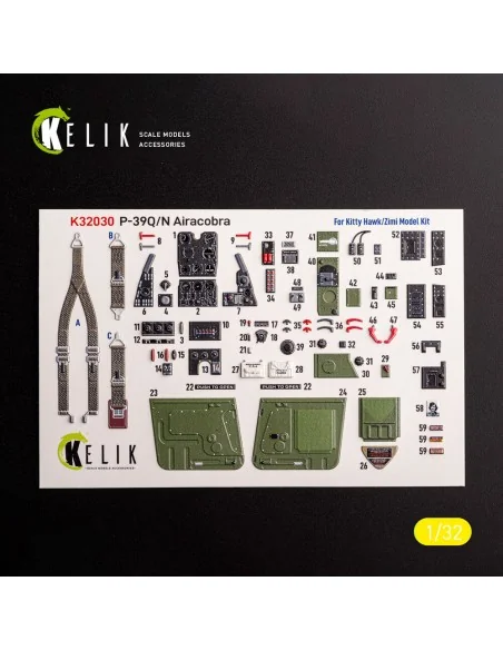 P-39Q/N - interior 3D decals for Kitty Hawk/Zimi models kit, 1/32 -...