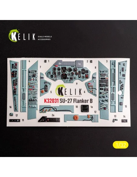 SU-27 - interior 3D decals for Trumpeter kit, 1/32 - Kelik K32031