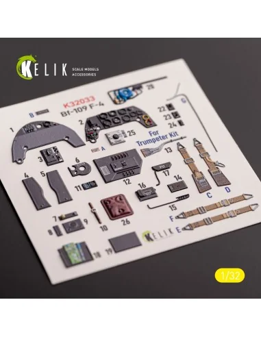BF-109 F-4 - interior 3D decals for Trumpeter kit, 1/32 - Kelik K32033