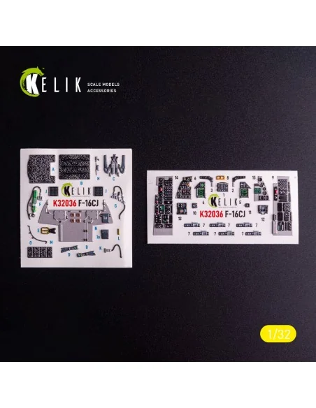 F-16CJ - interior 3D decals for Tamiya kit, 1/32 - Kelik K32036