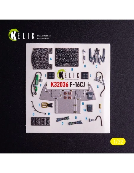[NO_DESC] F-16CJ - interior 3D decals for Tamiya kit, 1/32 - Kelik ...