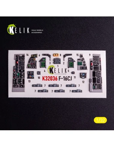 F-16CJ - interior 3D decals for Tamiya kit, 1/32 - Kelik K32036