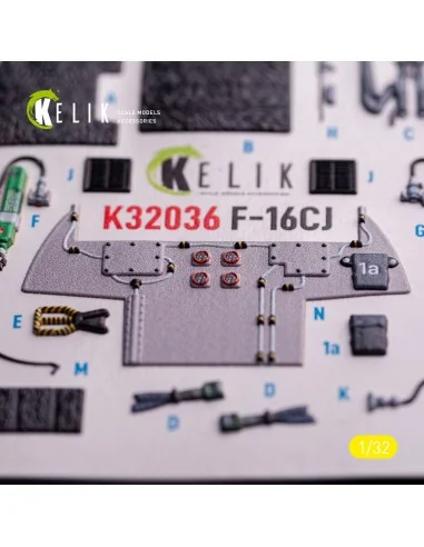 [NO_DESC] F-16CJ - interior 3D decals for Tamiya kit, 1/32 - Kelik ...