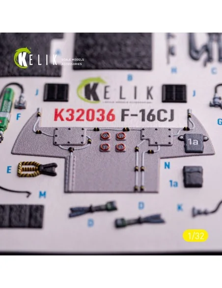 [NO_DESC] F-16CJ - interior 3D decals for Tamiya kit, 1/32 - Kelik ...