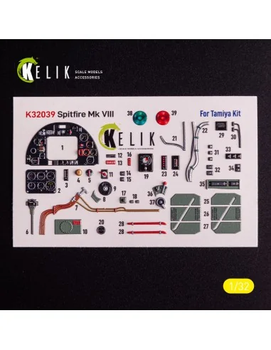 Spitfire Mk VIII - interior 3D decals for Tamiya kit, 1/32 - Kelik ...
