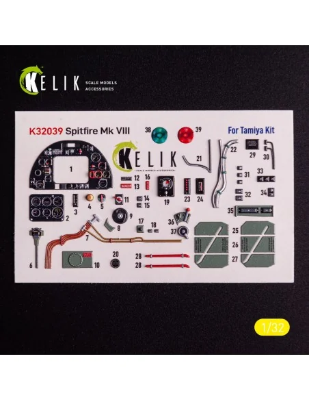[NO_DESC] Spitfire Mk VIII - interior 3D decals for Tamiya kit, 1/3...