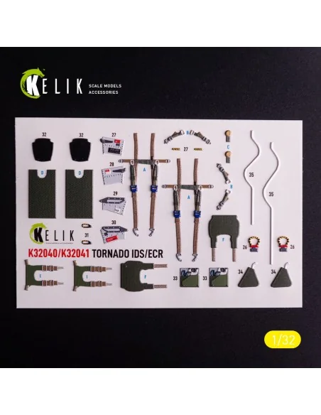 Tornado ECR - interior 3D decals for Italeri kit, 1/32 - Kelik K32041