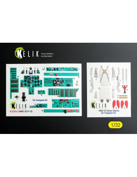 MiG-21 F-13 - interior 3D decals for Trumpeter kit, 1/32 - Kelik K3...