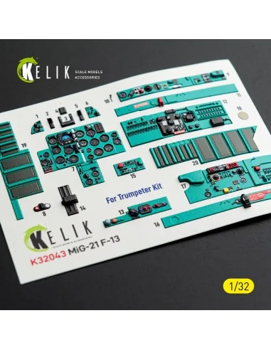MiG-21 F-13 - interior 3D decals for Trumpeter kit, 1/32 - Kelik K3...
