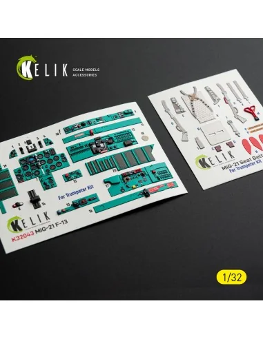MiG-21 F-13 - interior 3D decals for Trumpeter kit, 1/32 - Kelik K3...