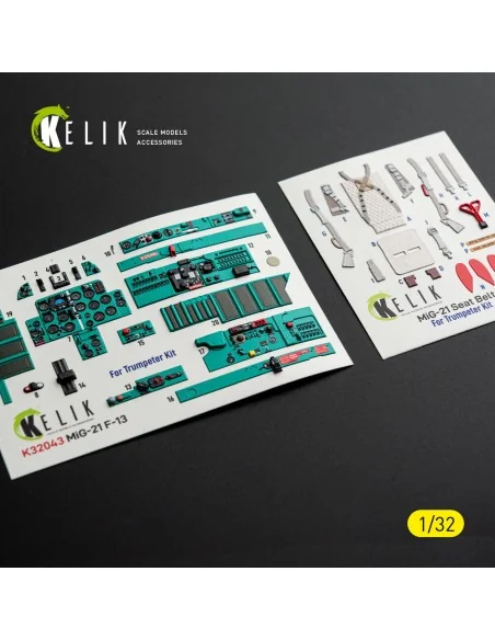 MiG-21 F-13 - interior 3D decals for Trumpeter kit, 1/32 - Kelik K3...